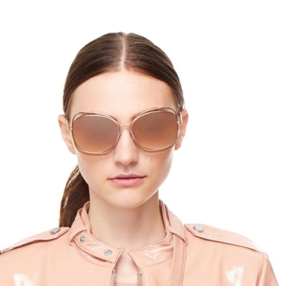 New Authentic Alice and Olivia COLLINS Sunglasses shiny rose gold